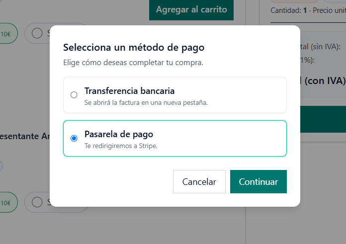 Selección de método de pago
